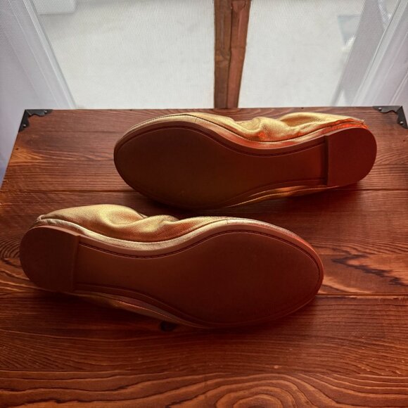 Tory Burch Eddie Metallic Ballet Flat - Gold, Size 8.5 - Picture 3 of 3